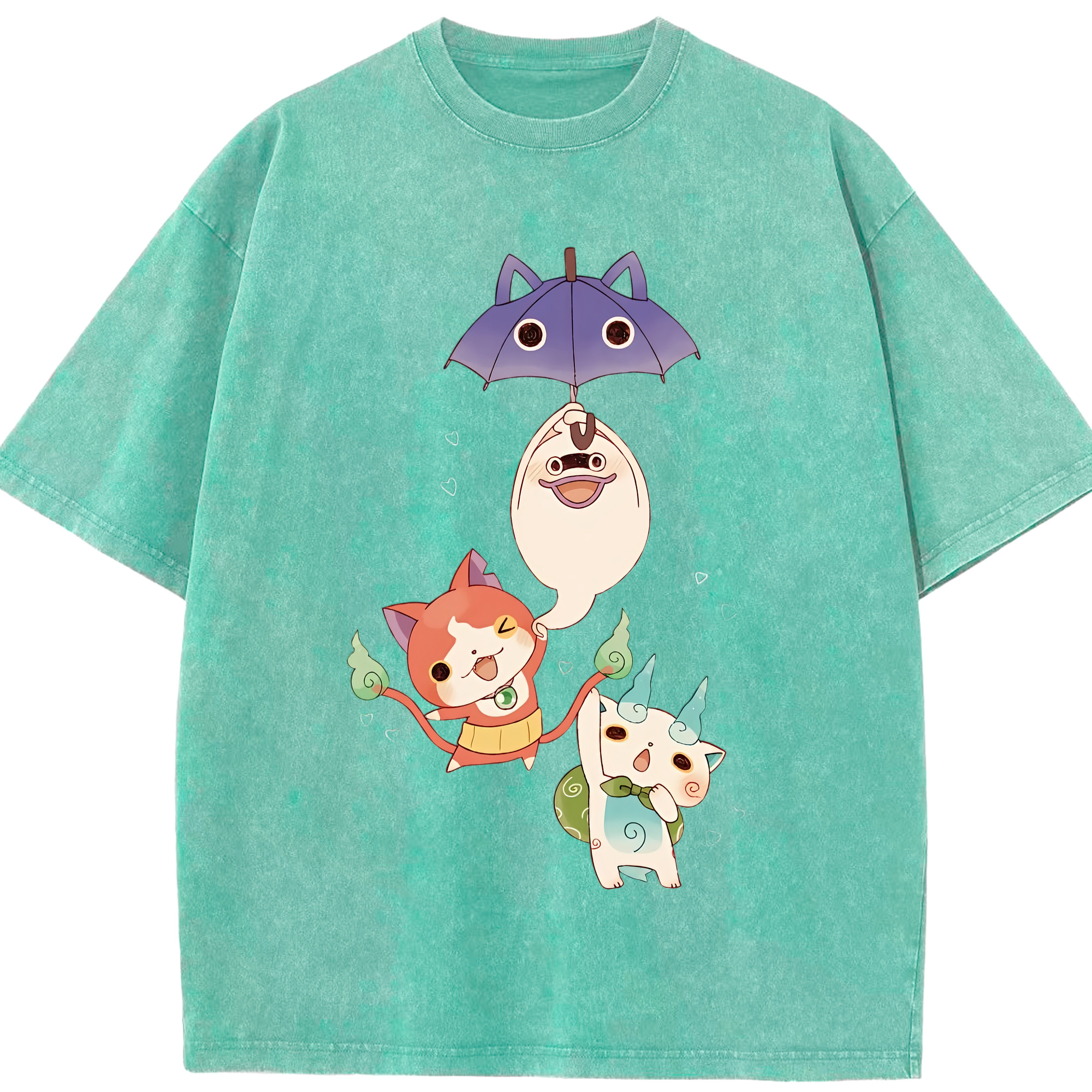 （画像用） 妖怪ウォッチ Yo-kai Watch 綿100% ヴィンテージ風 半袖Tシャツ（フロントプリント）